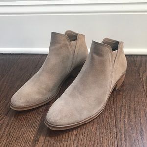 Dolce Vita TAY Suede Booties in Taupe